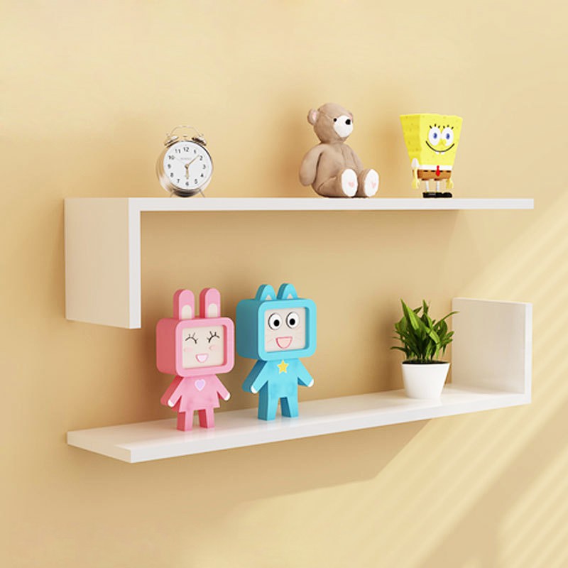 Floating Shelves Home Deco Wooden L-Shape Wall Rack Rak Terapung Hiasan ...