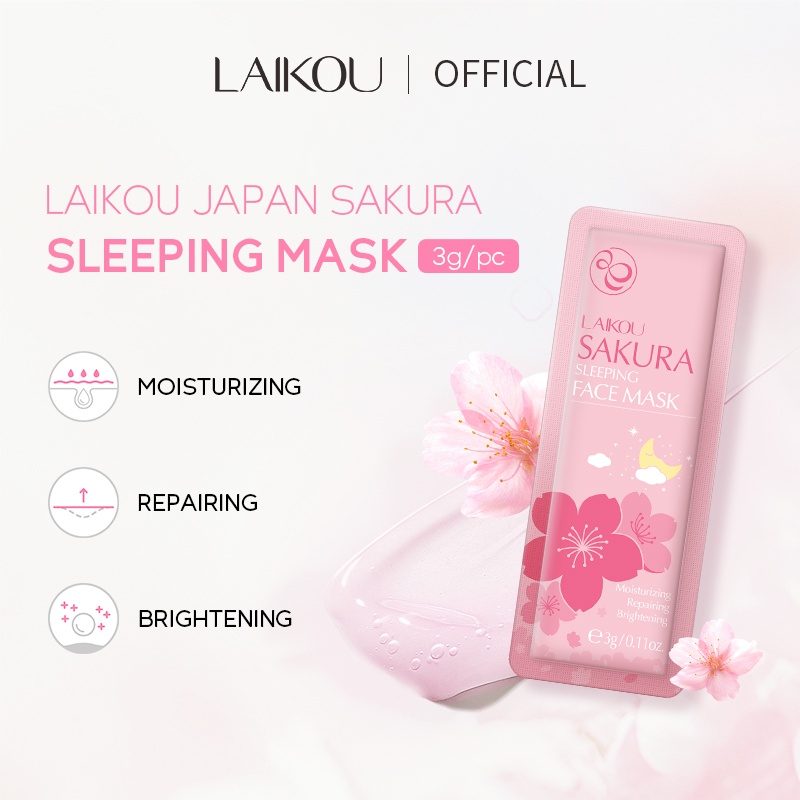 LAIKOU Sakura Face Sleeping Mask Sachet Moisturizing Remove Spots Anti