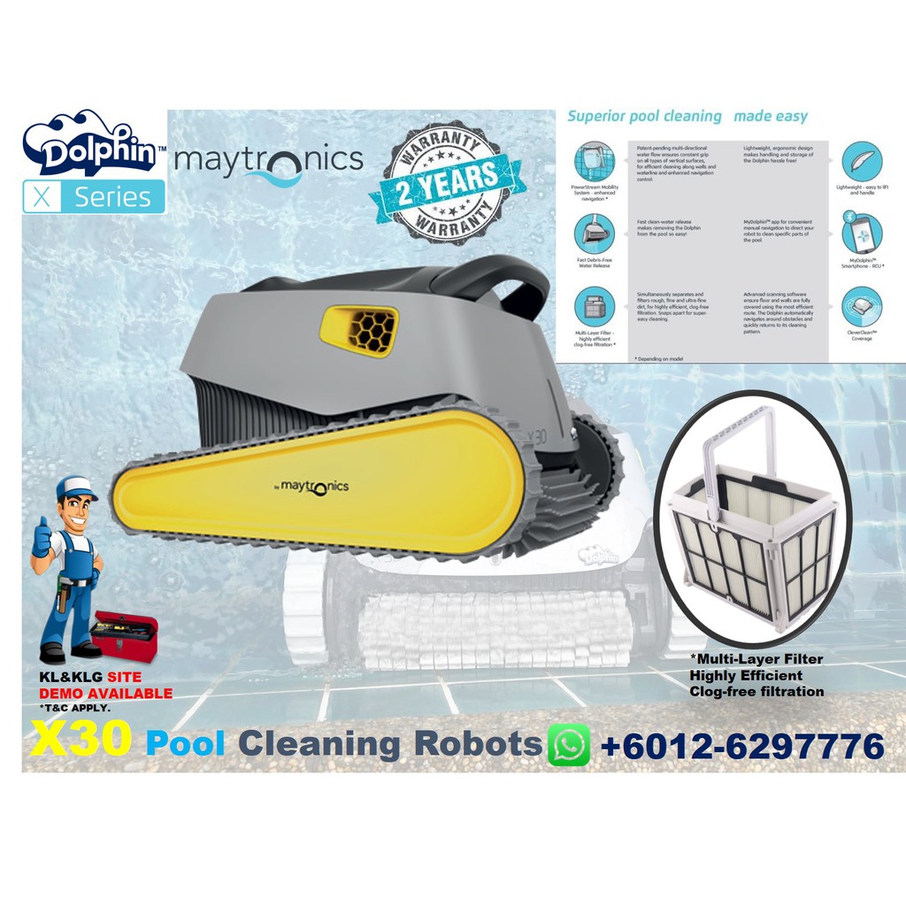 MAYTRONICS DOLPHIN X30 DOMESTIC AUTOMATIC SWIMMING POOL CLEANER ROBOT