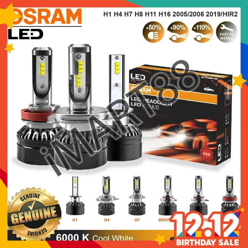 Original OSRAM LED Headlight Bulb 6000k Pair Universal H1 H4 H7 H8 H11 H16  9005 HB3 HB4 9006 H1R2 9012 Mentol