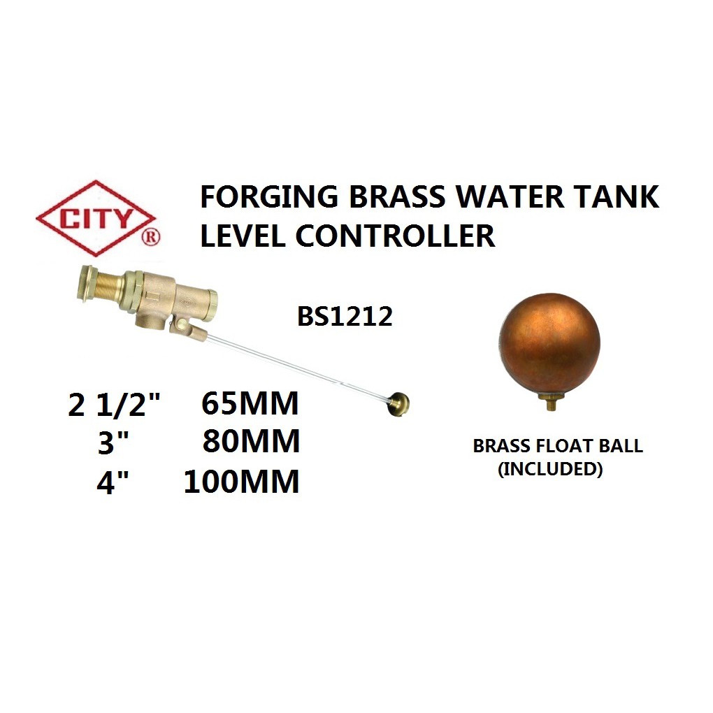 CITY BS1212 Brass Float Valve For Water Tank Heavy Duty With Brass Ball