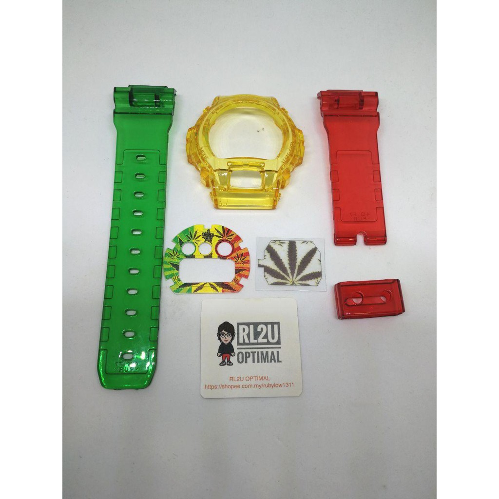RL2U] DW6900 JELLY BAND AND BEZEL RASTA FACEPLATE BAKCLIGHT