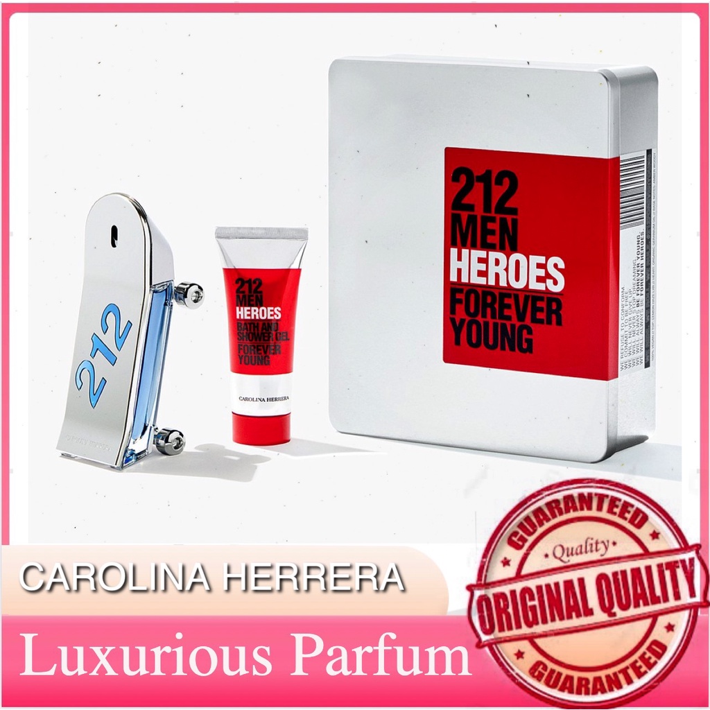 ORIGINAL 212 Men Heroes by Carolina Herrera 90ML EDT Gift Set | Shopee ...