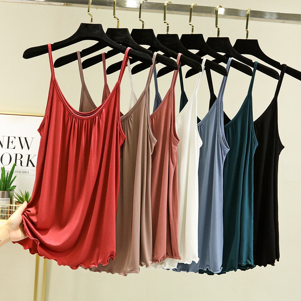 Ready Stock Women modal cotton tank top Sleeveless t shirt Plain