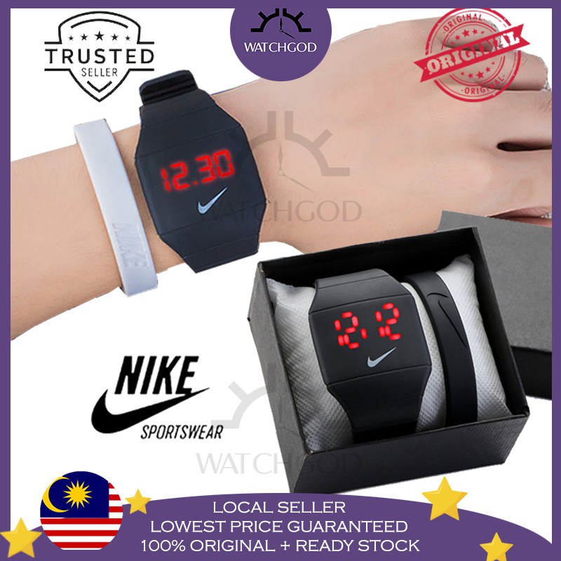 Nike Creative LED Sports Digital Waterproof Men Women Kid Watch Jam Tangan Lelaki Wanita Kanak Shopee Malaysia