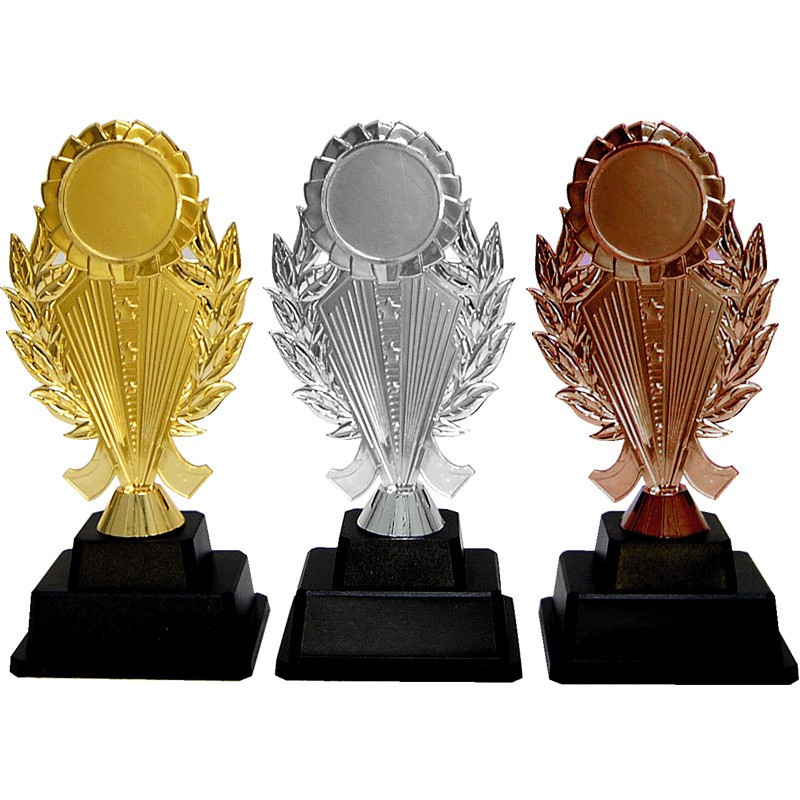 AT30671(4) Acrylic Pattern Trophy C/w Plastic Stand Medal With Gold ...