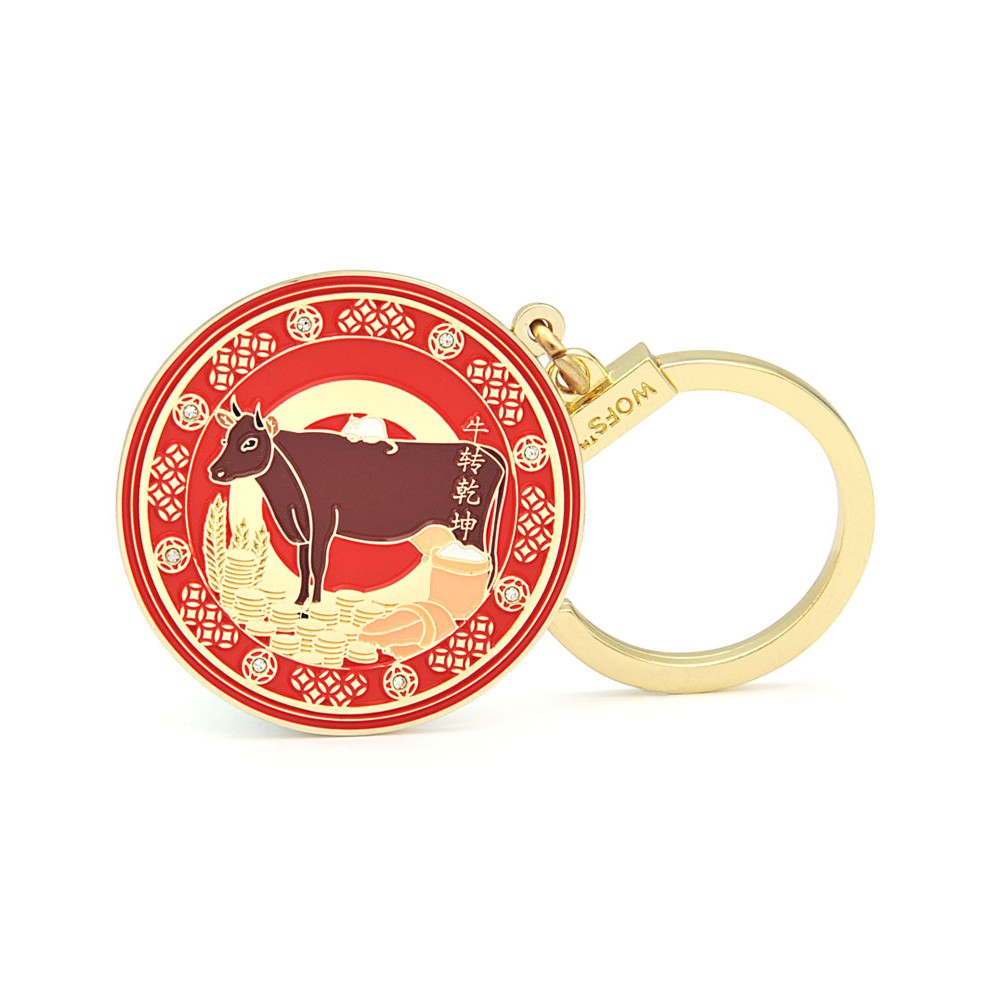 Fengshuisale Zodiac Ox Keychain Amulet - 2021 Wealth & Good Fortune Charm