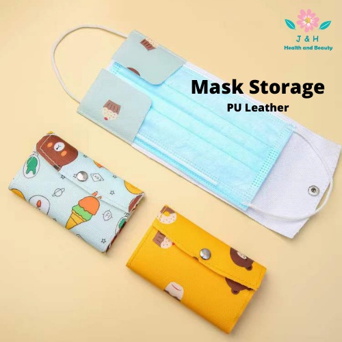 Face Mask Storage Bag Cover Case PU Leather Bag Portable Facemask Case ...