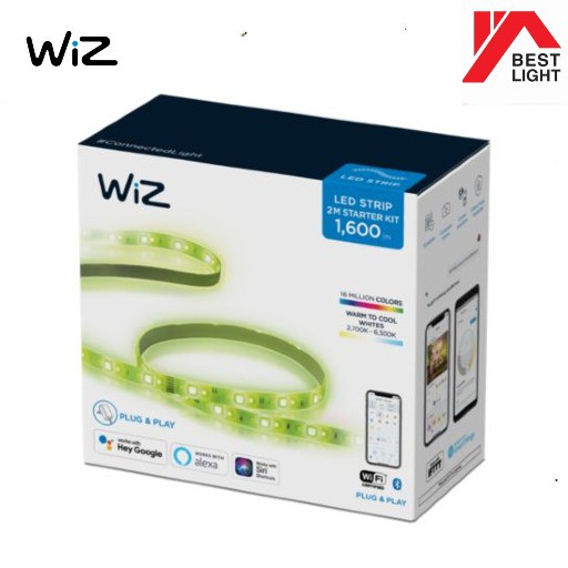 PHILIPS WiZ LED STRIP (LED Strip Starter Kit 2m/LED Strip Extension 1m ...