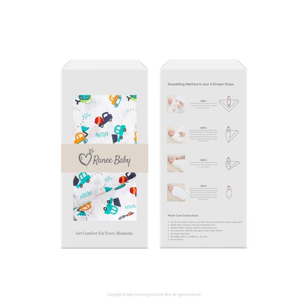 Ranee Baby Blanket Swaddle 100% Cotton 110x120cm | Shopee Malaysia