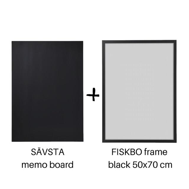 IKEA SAVSTA memo board home wall decor hiasan dinding papan notis black