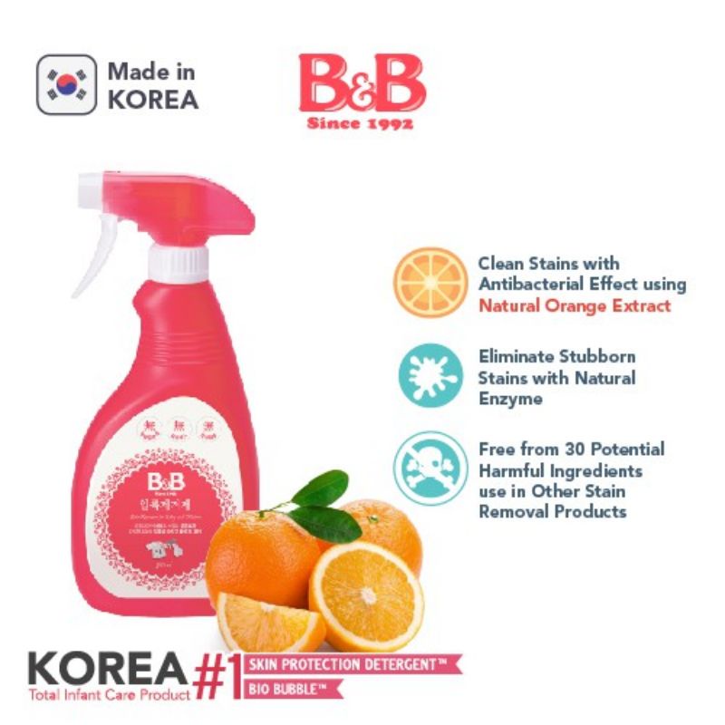 🍀READY STOCK🍀Korean B&B Stain Removal / Stain Remover 500ml | Shopee ...