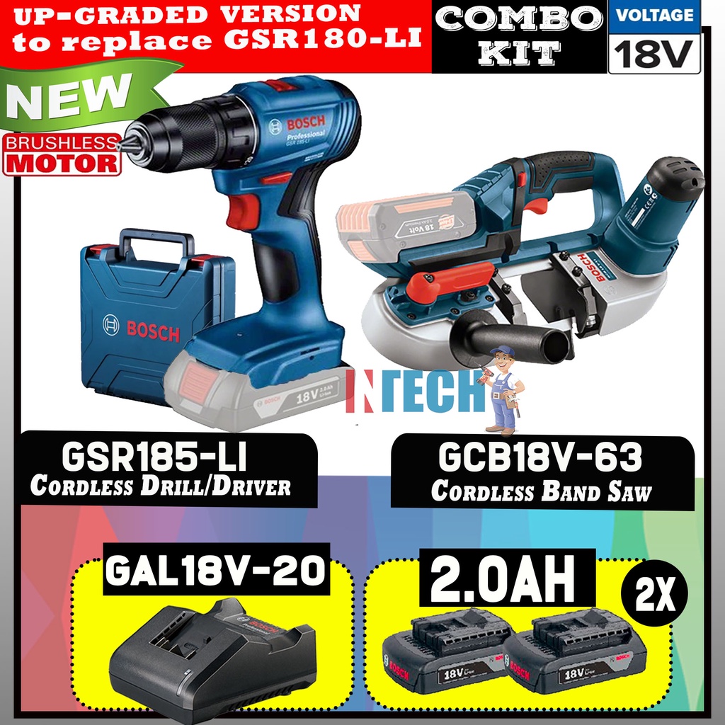 BOSCH COMBO 18V GSR185-LI BRUSHLESS MOTOR CORDLESS DRILL/DRIVER C/W ...