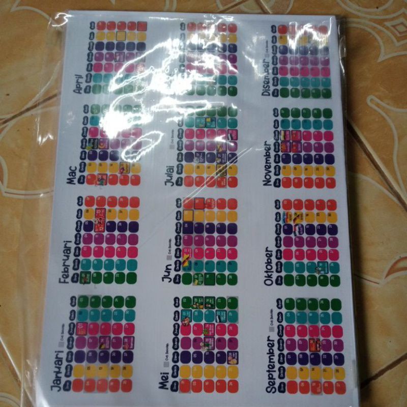 Inlay mini kalendar (10pcs) | Shopee Malaysia
