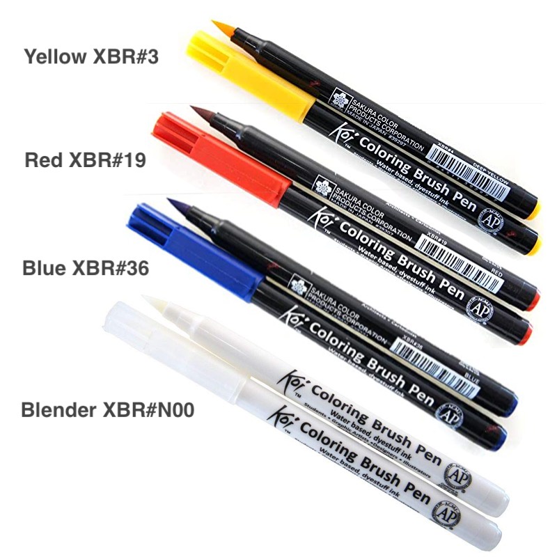Sakura Koi Coloring Brush Pen Blender,Red,Blue,Yellow Shopee Malaysia
