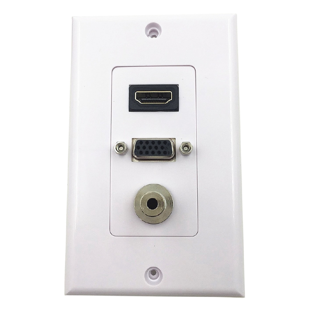 HDMI VGA Audio Stereo Wall Plate Pass Through Component Composite Wall ...