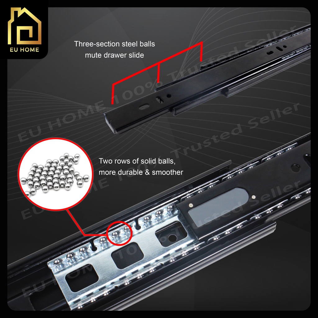 Cabinet Heavy Duty Ball Bearing Full Extension Slide/Drawer Slide/Soft ...