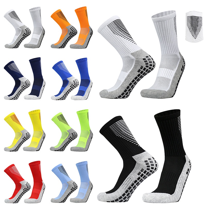 Men Women Crew Middle Calf anti slip antislip silicone sports soccer football sport socks stokin