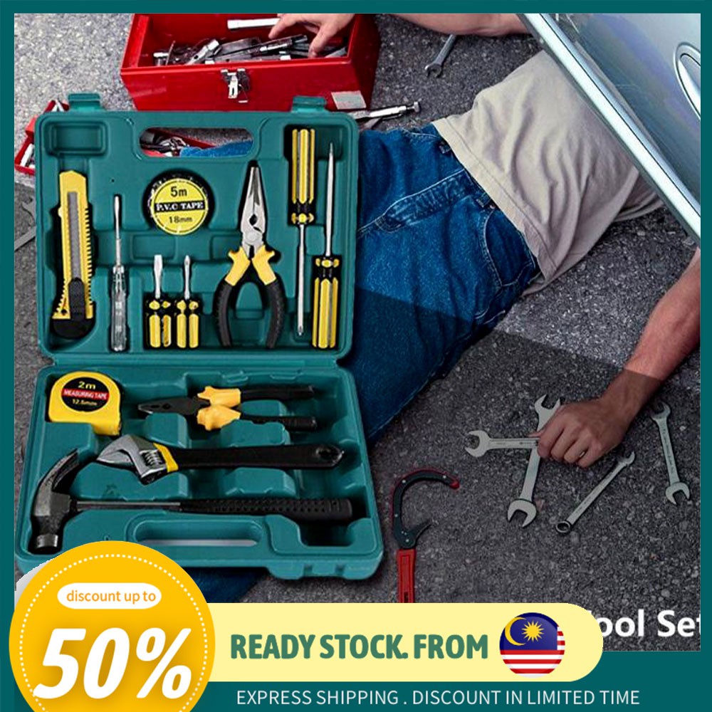 🔥 Ready Stock 🔥 Concept F D-1008 12PCS Toolbox hardware Household Tool ...