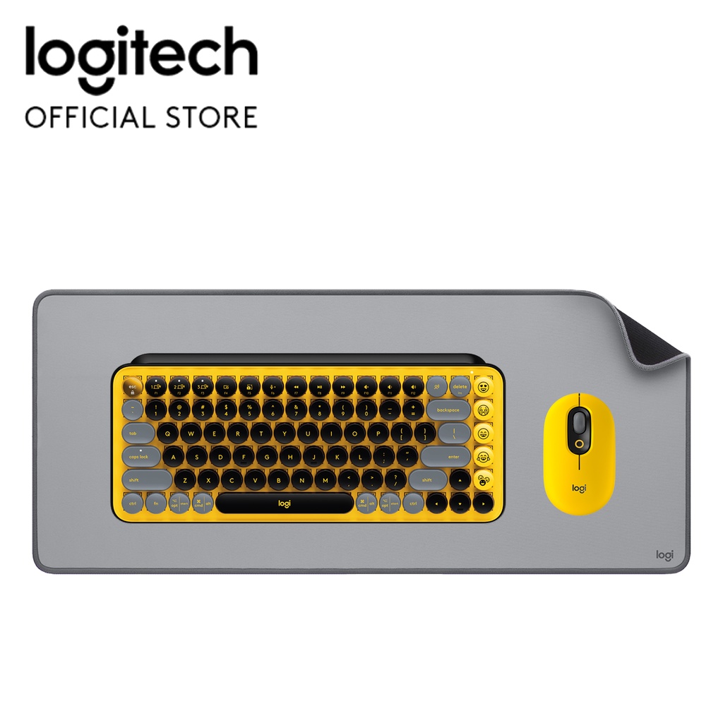 Logitech POP Keys Mechanical Wireless Keyboard+Desk Mat- Studio Series ...