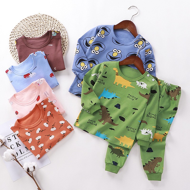 【Hot sale】 Kids Pyjamas Set Children Sleepwear Long Sleeves Shirt+Pant ...