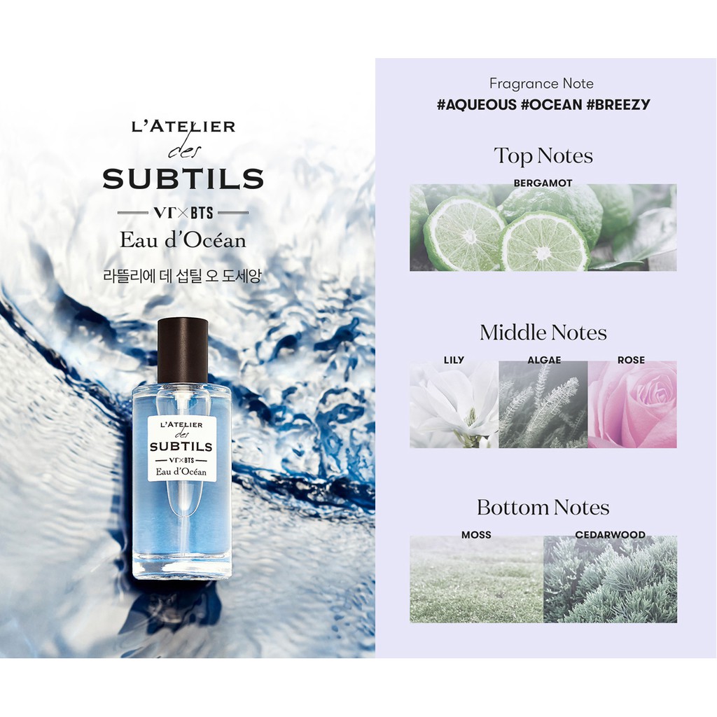 Ready stock】VT X BTS L'Atelier Des Subtils Perfume 50ml | Shopee