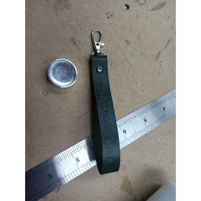 leather keychain + emboss name (dark green) Shopee Malaysia