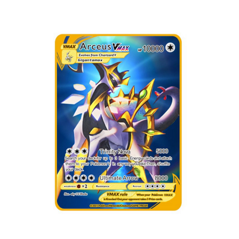 Direct sales10000 point arceus vmax pokemon metal cards DIY card  pikachu charizard golden limited edition kids gift game collection cards |  Shopee Malaysia
