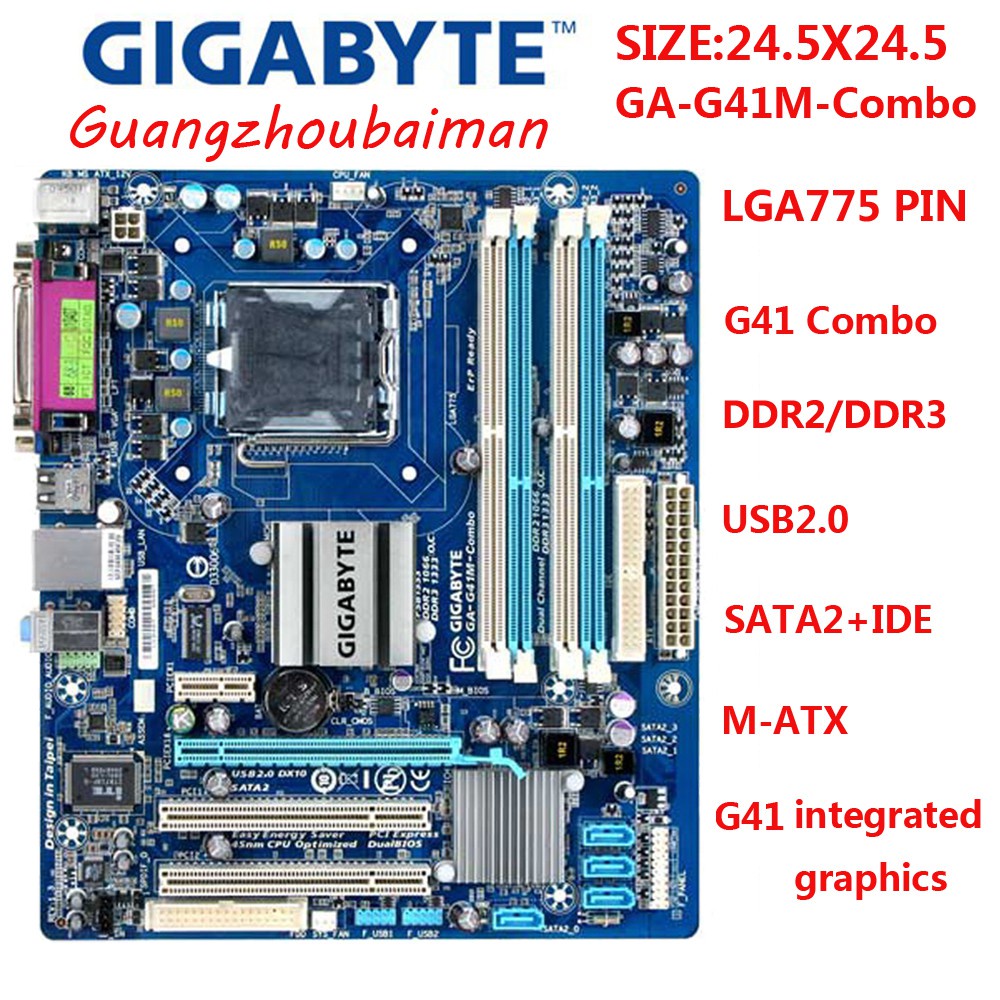 ASUS MSI Giga G45 G43 P43 P45 G41 LGA 775 Motherboard DDR2 DDR3 ATX