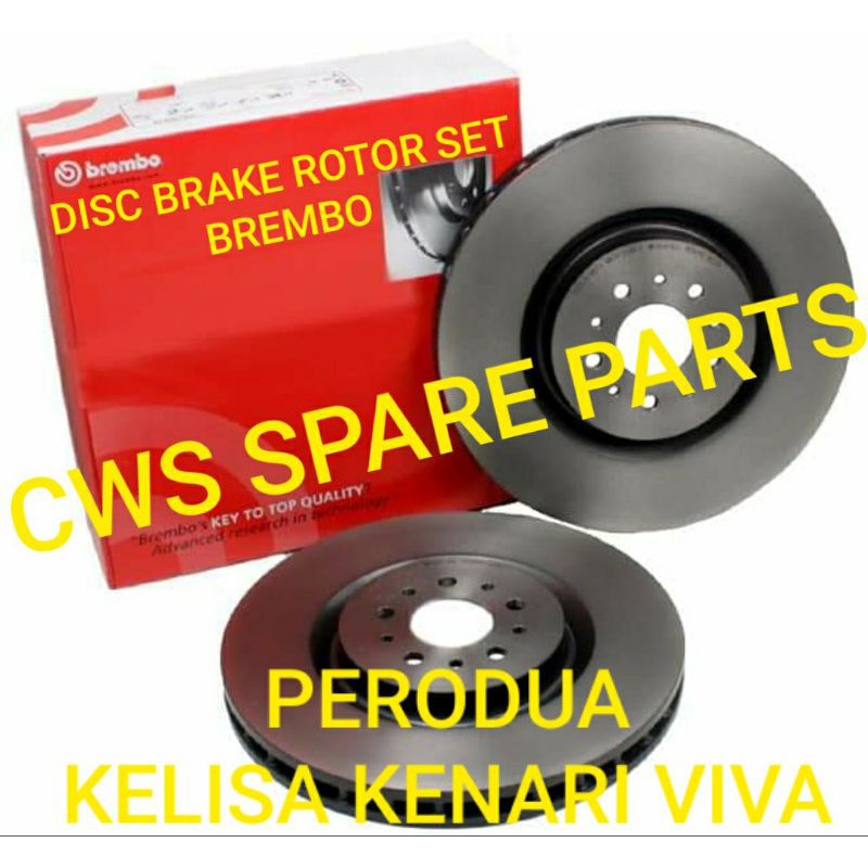 BREMBO DISC BRAKE ROTOR FRONT SET PERODUA KELISA KENARI VIVA | Shopee ...