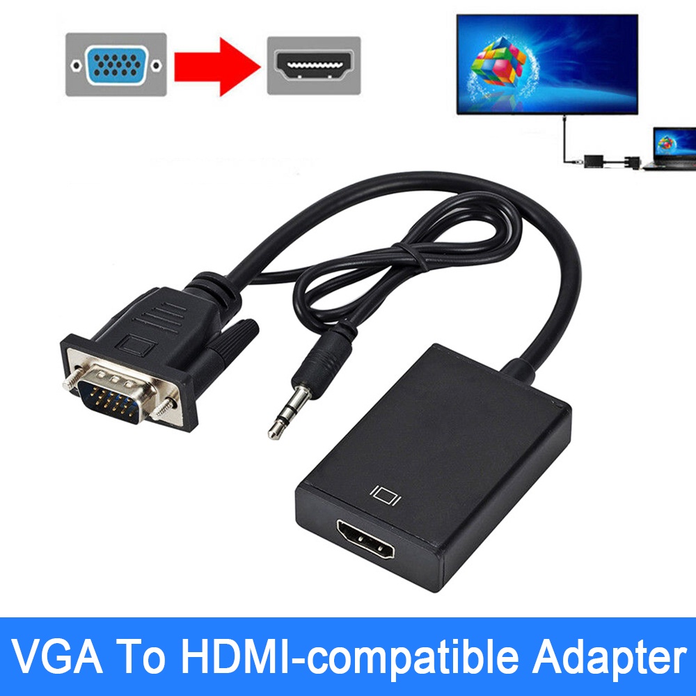 QVS HDMI Male To VGA/ 3.5mm Female 1080p Video Converter 6 In. - Black - Foto 9