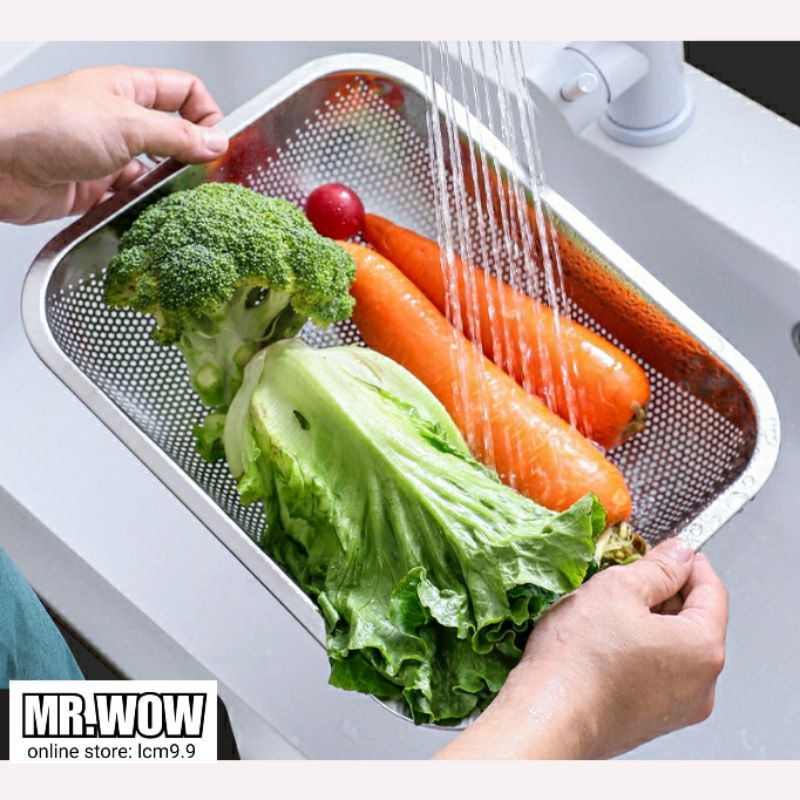 Rectangular Stainless Steel Food Strainer/ Food Colander/ Draining ...