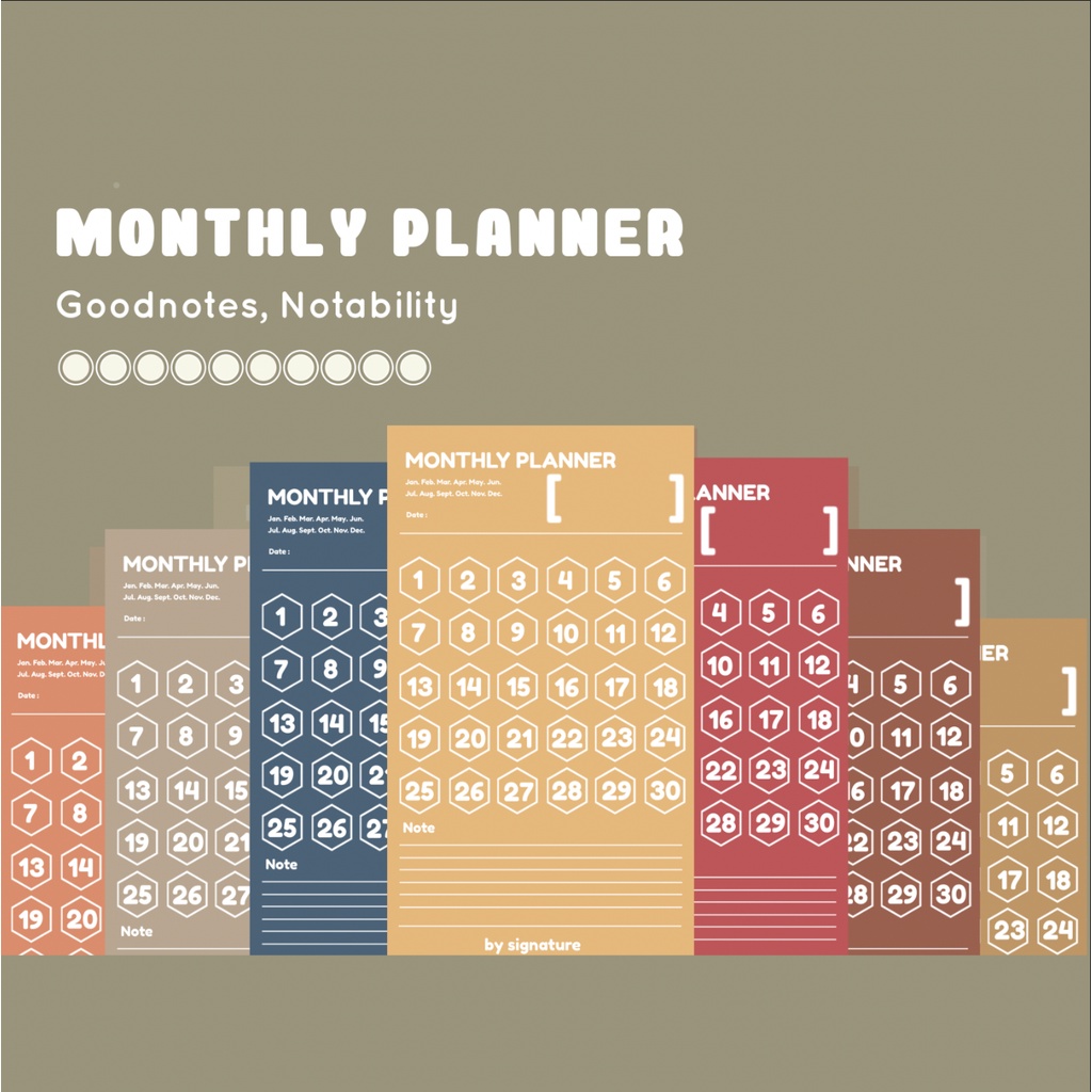 GoodNotes / Notability / Digital Stickers Post It Monthly Planner ...