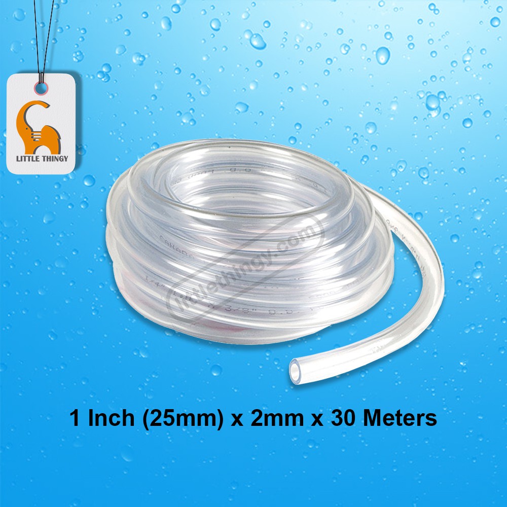 1 Inch (25mm) x 2.00mm x 30Meters PVC Clear Hose / Pipe For Water