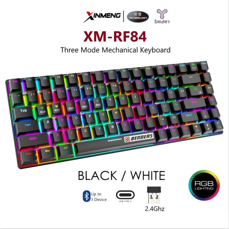 Xinmeng Rf84 Rgb Three Mode 84 Keys Mechanical Keyboard Bluetooth 2 