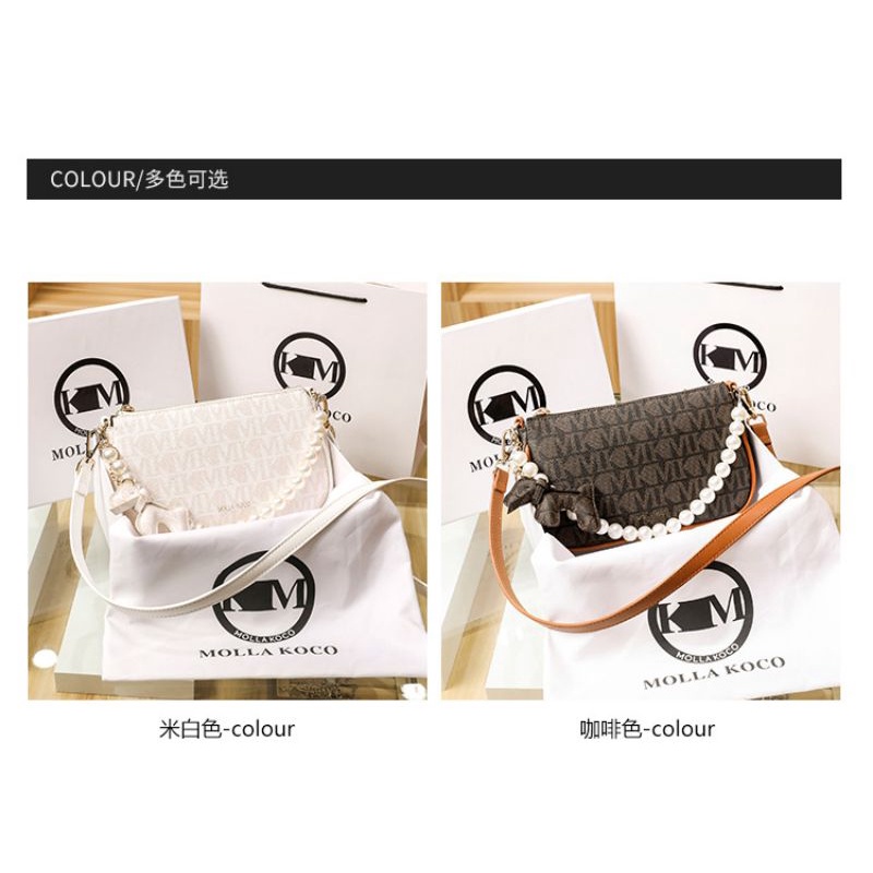 MOLLA KOCO new MK women's bag Hong Kong purchasing pearl underarm bag