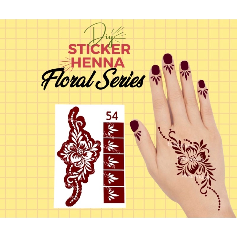 DIY STICKER HENNA-Floral Series-sticker inai tangan-Borong & Retail ...