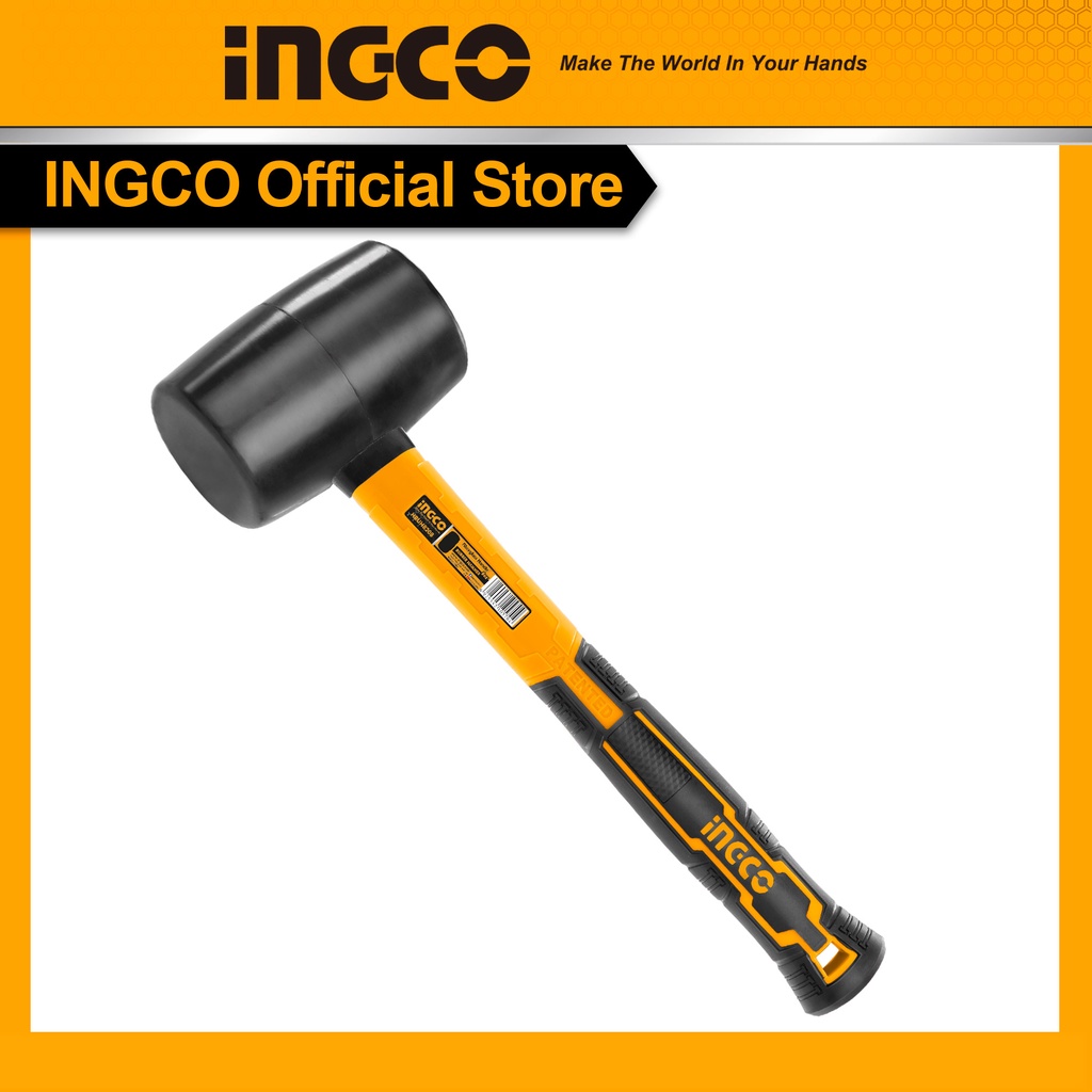 Ingco HRUH8208 Black Rubber Hammer Weighs 220g450g Without Sparking
