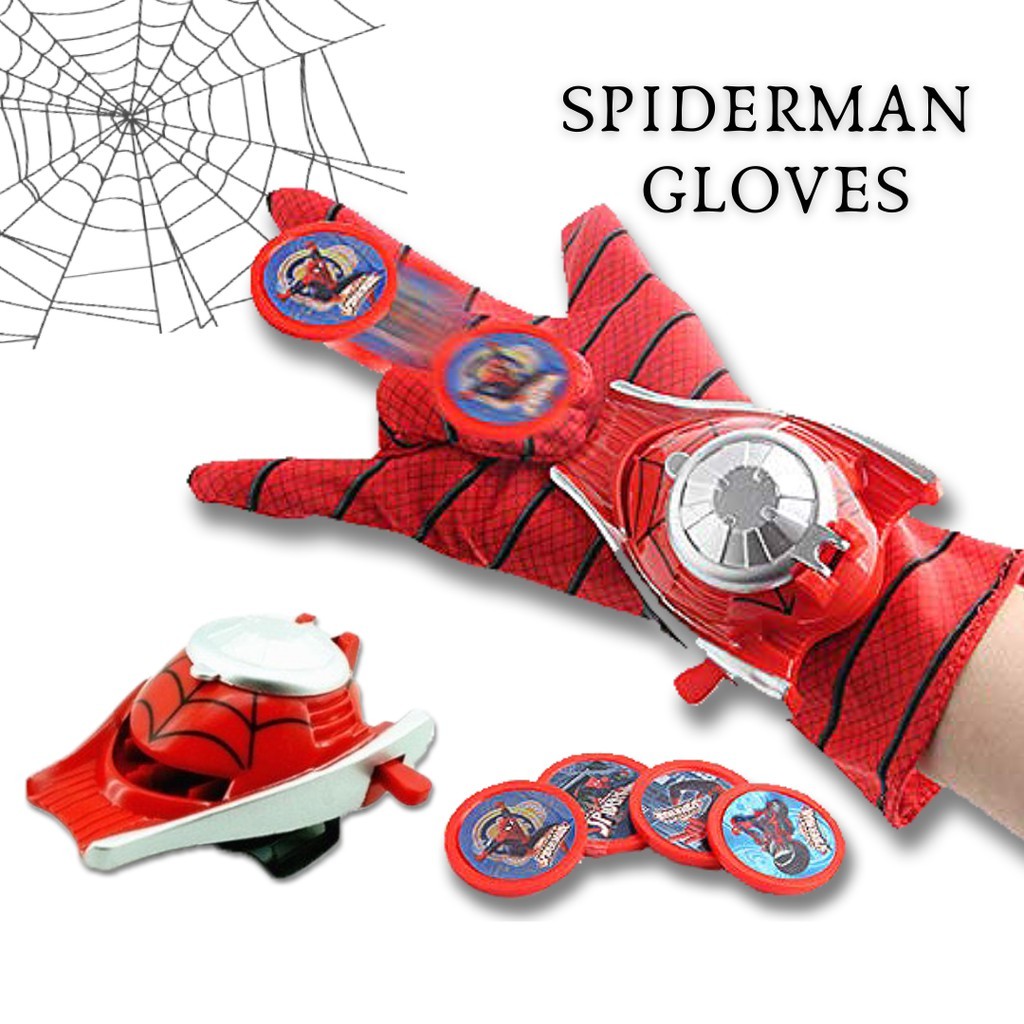 Spiderman Glove With Disc Transmitter Launcher Platyset For Kids/Sarung ...