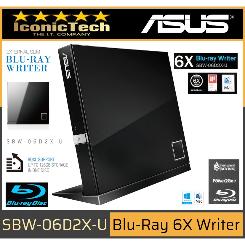 ASUS Bluray SBW06D2XU PRO/BLK/G/AS USB2.0 External BluRay 6X Writer