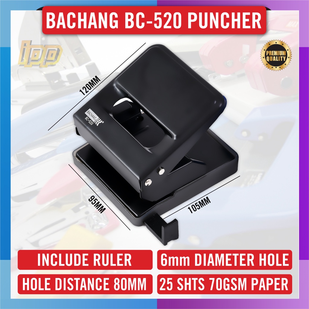 Bachang 2 Hole Puncher 25 Sheet Capacity / Quality Office Puncher