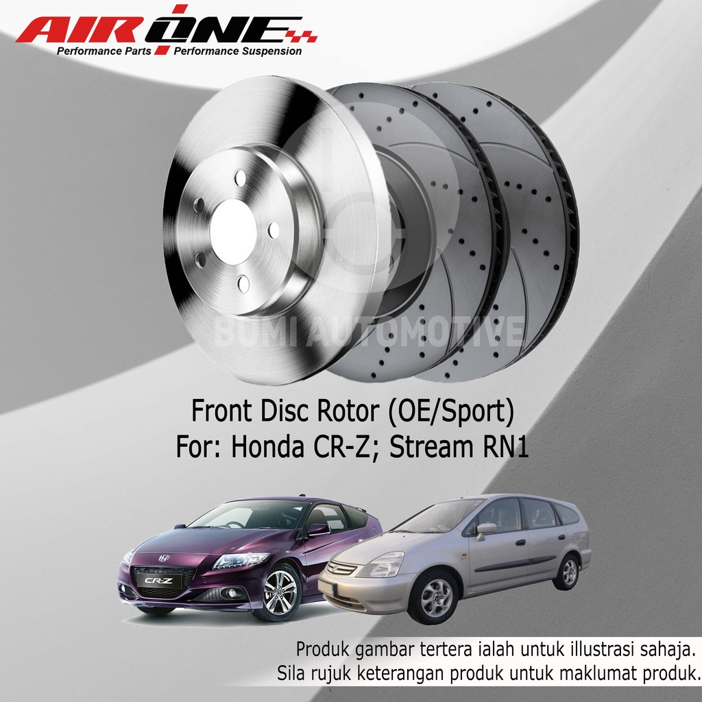 Honda CRZ CR-Z / Stream RN1 RN2 Front (Depan) Disc Rotor Racing Disc ...