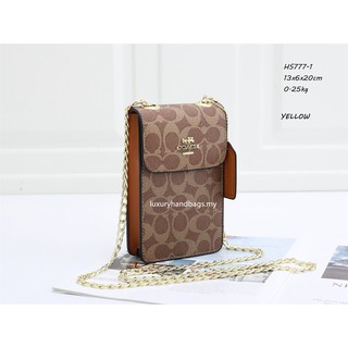 Premium Coach phone bag chain sling bag women handphone key wallet | Shopee  Malaysia