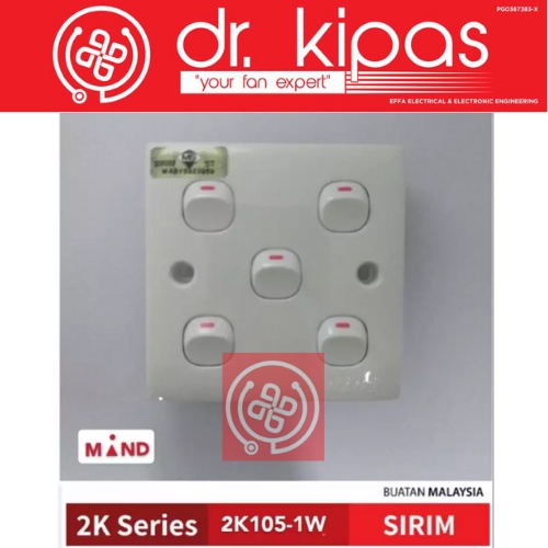 MAND 2 SERIES Flush Switches 5 Gang 1 Way Switch home power switch - 1 ...