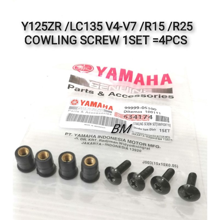 YAMAHA LC135 V4-V7 Y125ZR R15 R25 COWLING SCREW SET | Shopee Malaysia