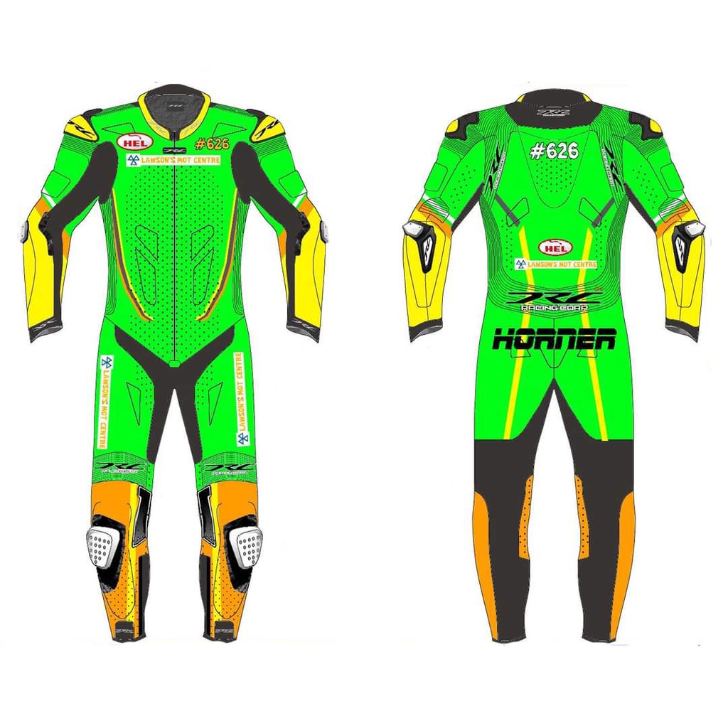 Motorbike Leather Racing Suit Cowhide leather suit full custom | Shopee ...