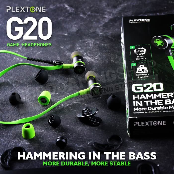 Ready Stock Plextone G20 Noise Reduction Magnet Stereo Bass 3.5MM Earphone Sport PUBG Earbuds Mic Mobile Legend CS Go Shopee Malaysia