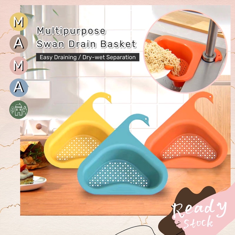 Kitchen Sink Drain Rack Multipurpose Vegetable Swan Triangle Hangable ...