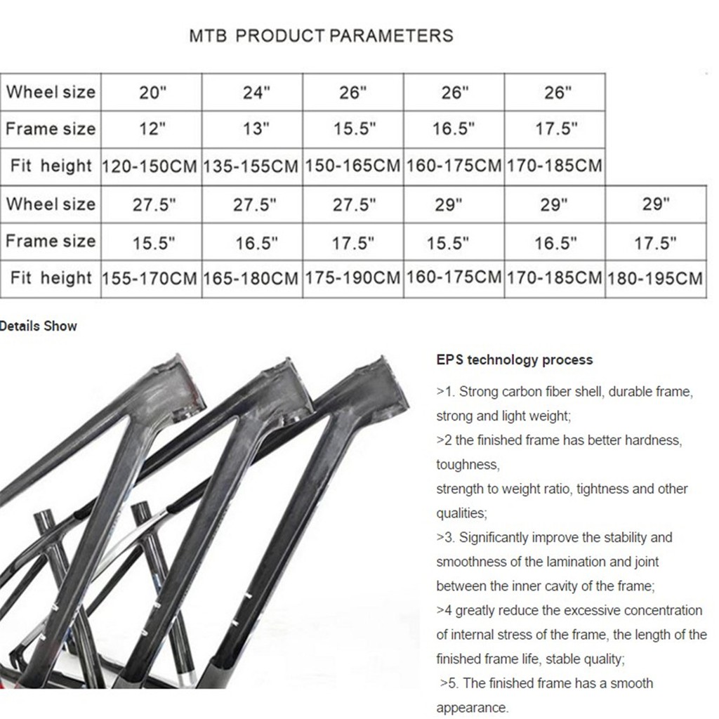 27.5 29 15 17 19 size carbon fiber mountain bike frame XC off road bike frame bicycle bicycle XC off road racing frame for boys and girls Shopee Malaysia