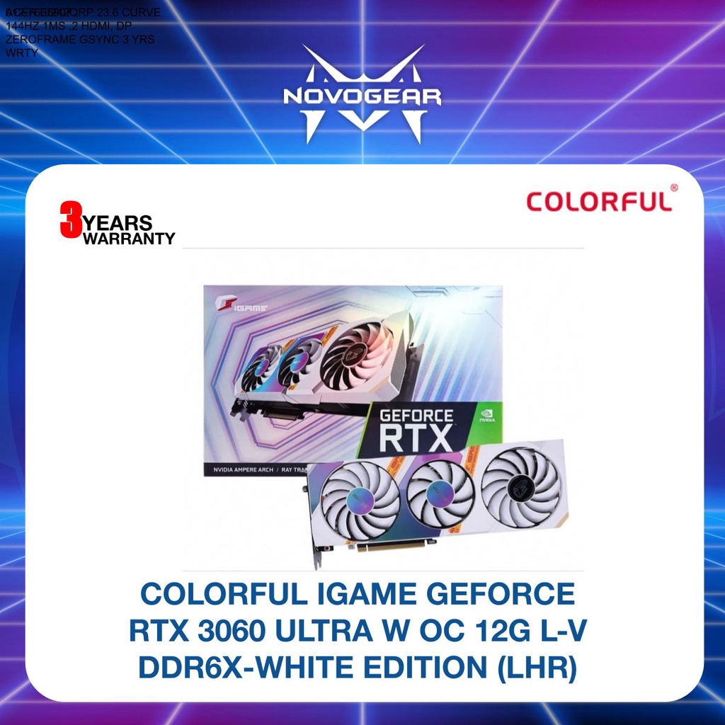 COLORFUL IGAME GEFORCE RTX 3060 ULTRA W OC 12G L-V DDR6X-WHITE EDITION ...